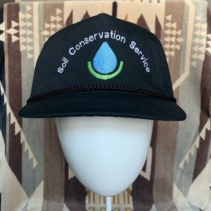 Vintage soil conservation rope trucker hat